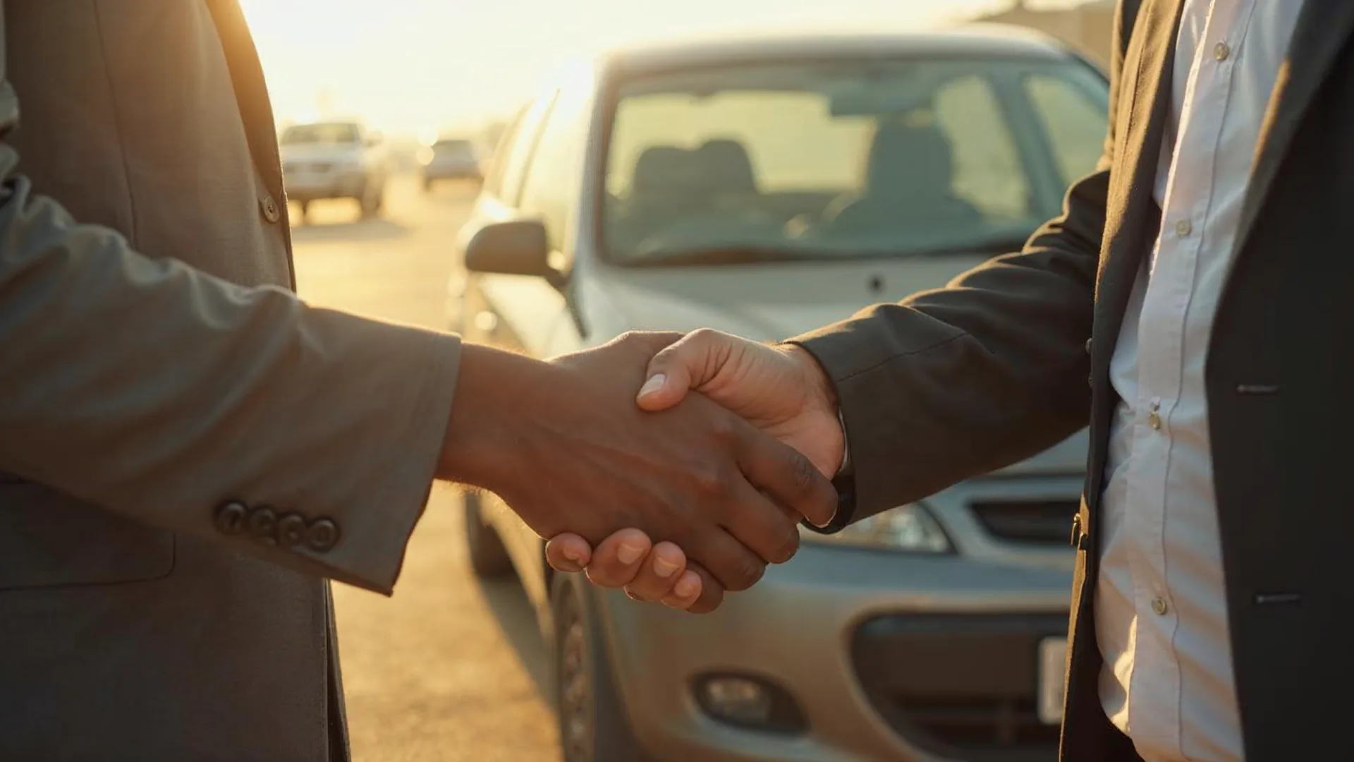 Remise de l'attestation d'assurance verte à un conducteur devant son véhicule à Dakar